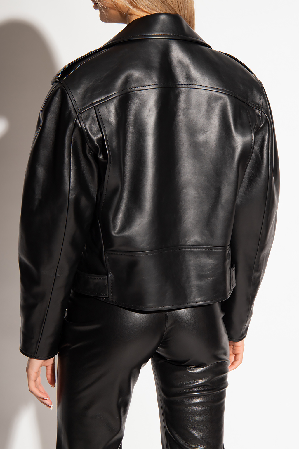 Leather biker jacket Chloé - SchaferandweinerShops VG - trim